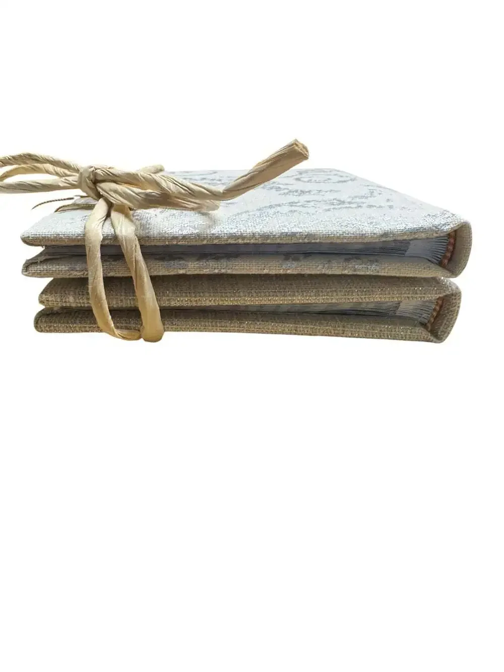 Nicole Miller Home Photo Albums Set of 2 Linen Silver Floral 4x6 New w/ Tags